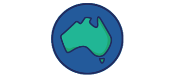 Australia on the globe