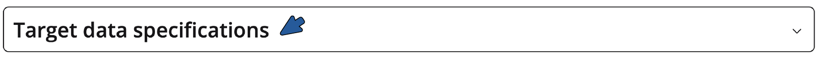 Target data specifications