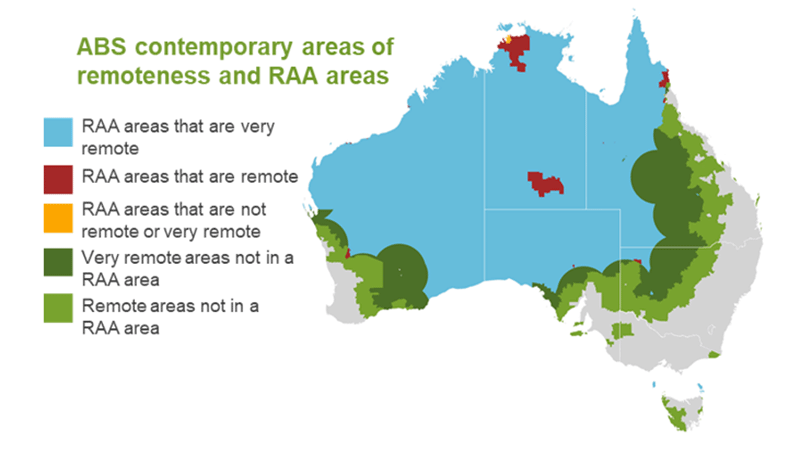 ABS contemporary areas of remoteness and RAA areas